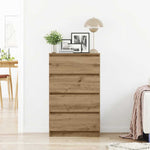 Aparador HKH de madera reconstituida con 4 cajones de 60 x 35 x 98,5 cm - Roble artesanal