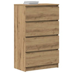 Aparador HKH de madera reconstituida con 4 cajones de 60 x 35 x 98,5 cm - Roble artesanal