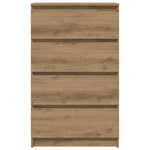 Aparador HKH de madera reconstituida con 4 cajones de 60 x 35 x 98,5 cm - Roble artesanal