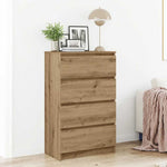 Aparador HKH de madera reconstituida con 4 cajones de 60 x 35 x 98,5 cm - Roble artesanal