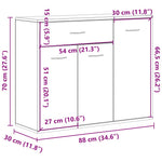 Aparador HKH en derivados de madera 88 X 30 X 70 Cm - Madera Vieja