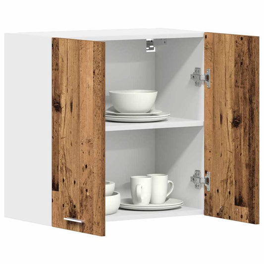 HKH Armário de Parede da Cozinha Lyon em Madeira Velha - 60x31x60 Cm