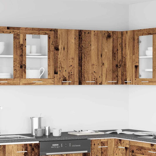 HKH Armário de Parede da Cozinha Lyon em Madeira Velha - 60x31x60 Cm