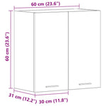 HKH Armario de Pared de Cocina Lyon Roble Artesanal - 60x31x60 Cm