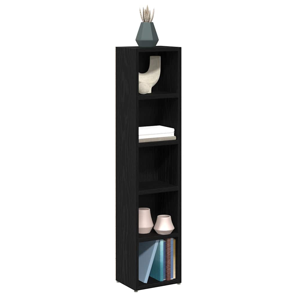 HKH Armarios para CD 2 Piezas en Roble - 21x16x93,5 Cm - Negro