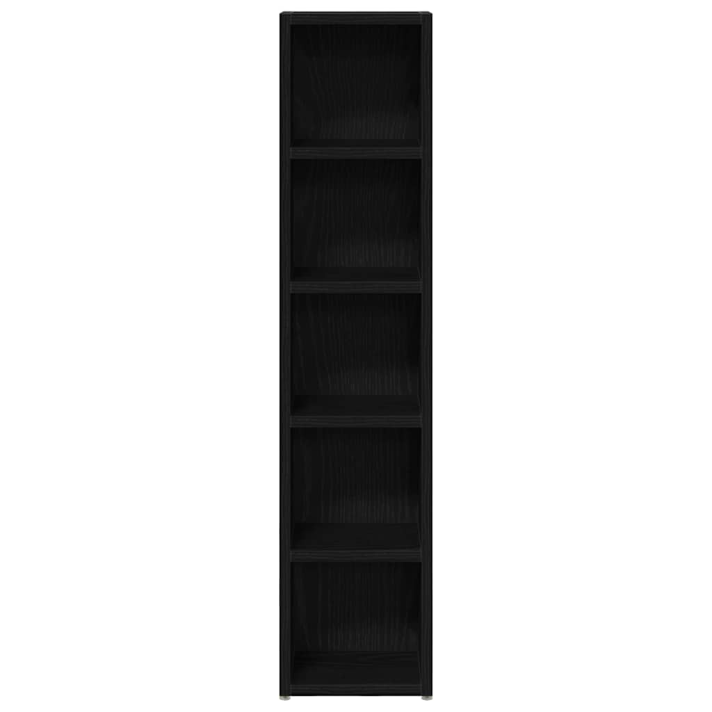 HKH Armarios para CD 2 Piezas en Roble - 21x16x93,5 Cm - Negro