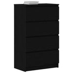 HKH Aparador em derivados de Madeira com 4 Gavetas 60 X 35 X 98,5 Cm - Carvalho Preto