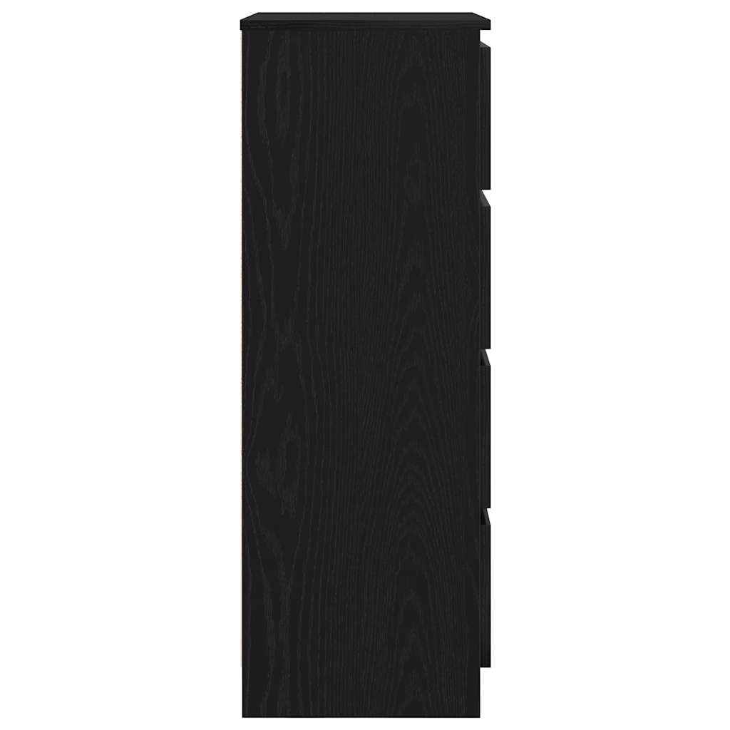 HKH Aparador em derivados de Madeira com 4 Gavetas 60 X 35 X 98,5 Cm - Carvalho Preto