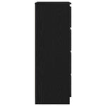 HKH Aparador em derivados de Madeira com 4 Gavetas 60 X 35 X 98,5 Cm - Carvalho Preto