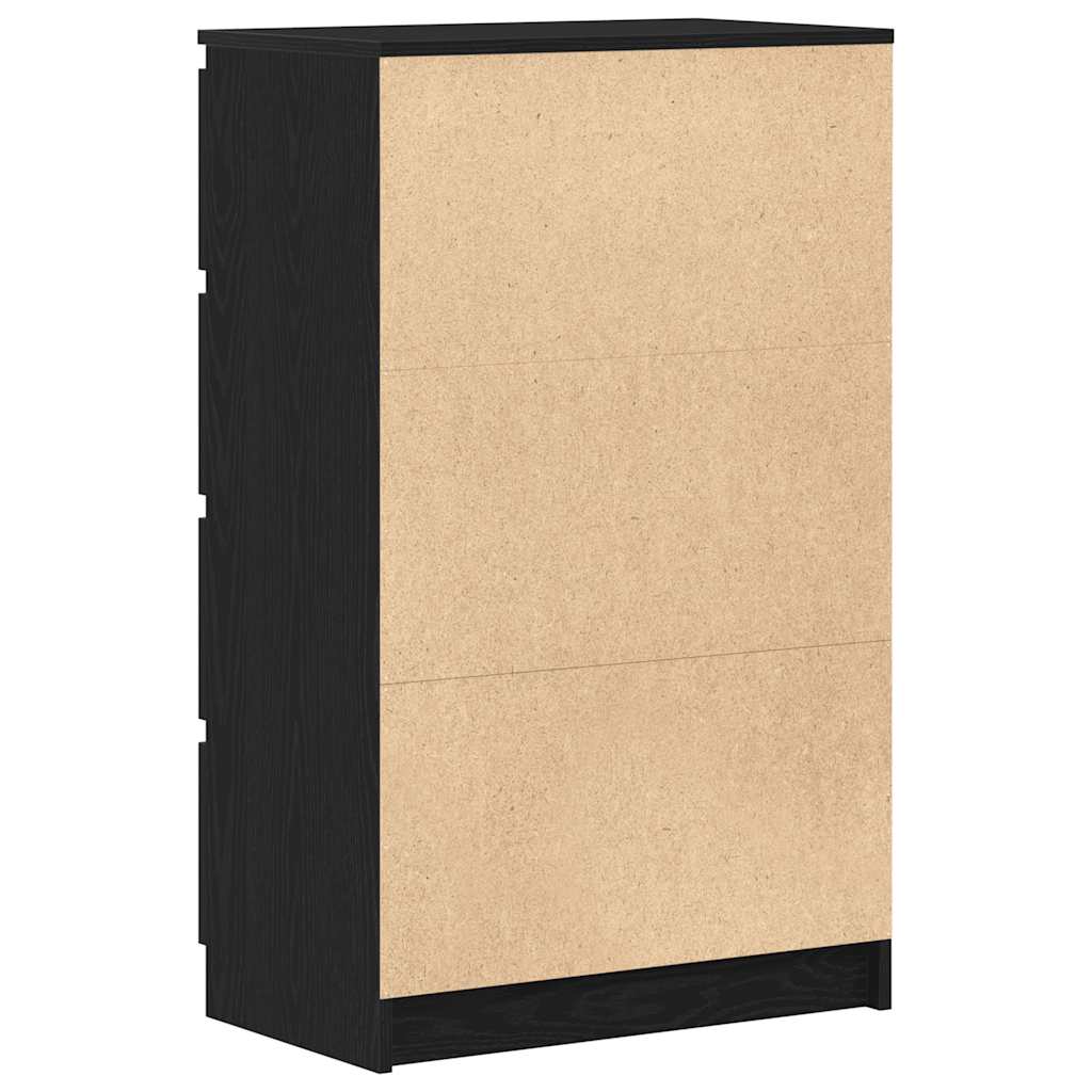 HKH Aparador em derivados de Madeira com 4 Gavetas 60 X 35 X 98,5 Cm - Carvalho Preto