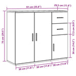 Aparador Clásico HKH en Madera de Ingeniería 91 X 29,5 X 75 Cm - Roble Negro