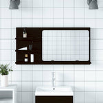 HKH Armário com Espelho de Casa de Banho em Carvalho - 90x11x45 Cm - Preto
