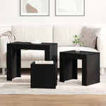 HKH Conjunto de 3 Peças HKH Mesa de Ninho - Carvalho Preto