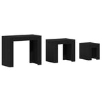 HKH Conjunto de 3 Peças HKH Mesa de Ninho - Carvalho Preto