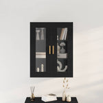 HKH Armario de Pared Moderno de Madera Procesada con 2 Puertas - Roble Negro