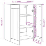 HKH Armario de Pared Moderno de Madera Procesada con 2 Puertas - Roble Negro