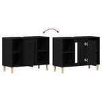 HKH Mueble de Lavabo en Roble - 80x33x60 cm - Negro