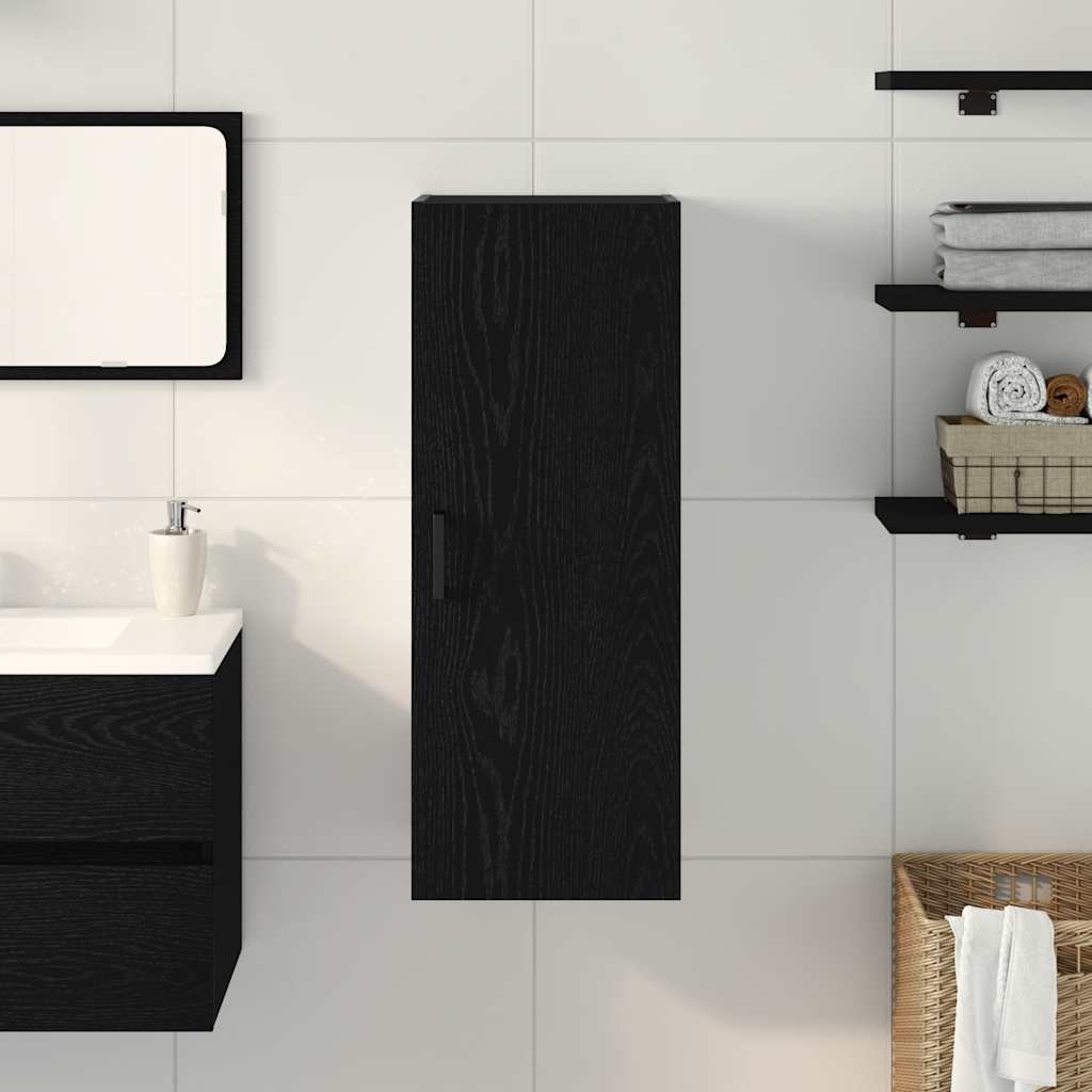 HKH Armario de Pared de Madera de Ingeniería 34,5 X 34 X 90 Cm - Roble Negro