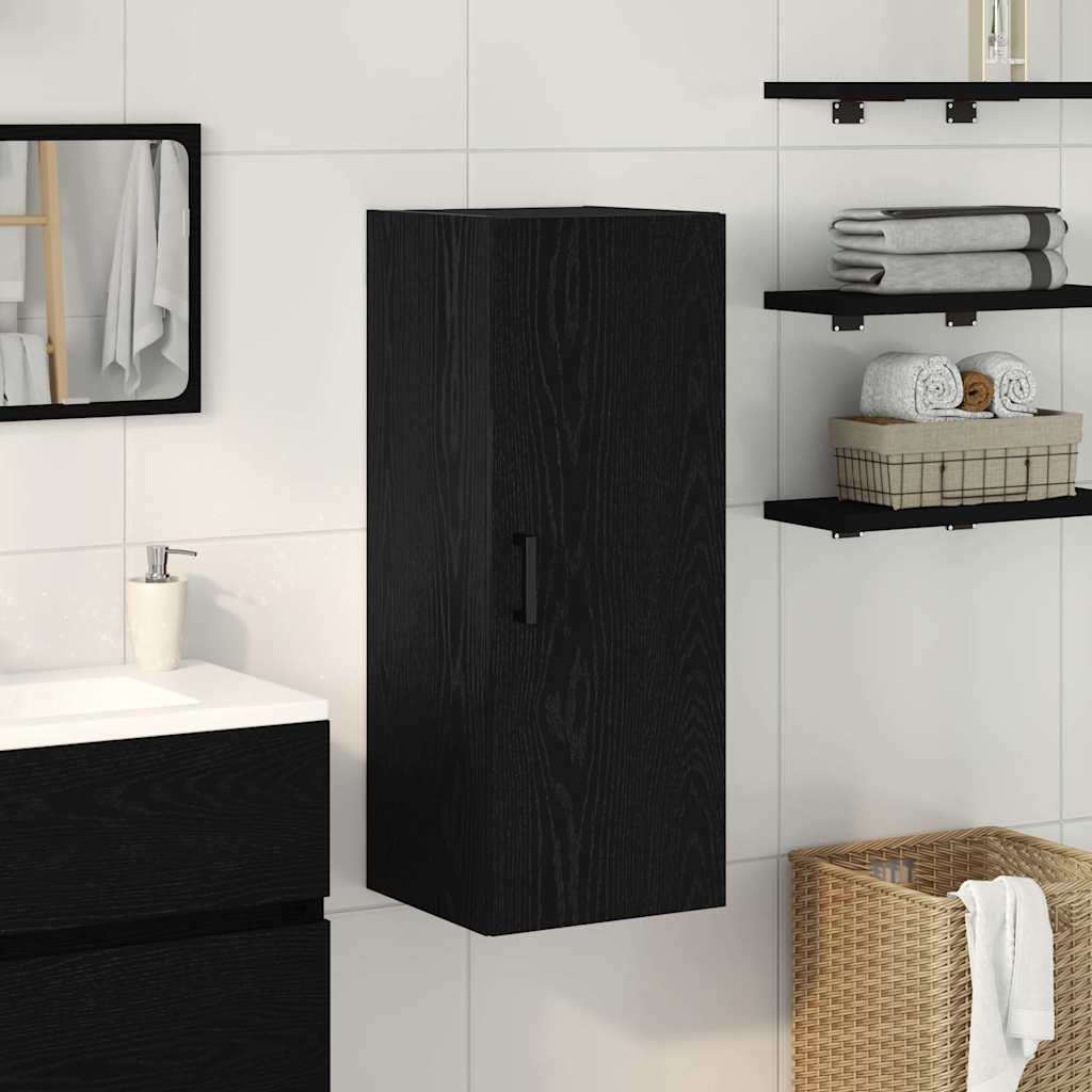 HKH Armario de Pared de Madera de Ingeniería 34,5 X 34 X 90 Cm - Roble Negro