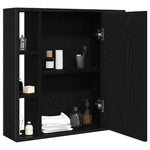 HKH Armário com Espelho de Casa de Banho em Carvalho - 60x16x60 Cm - Preto