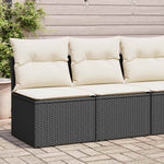 HKH 2 Pcs Conjunto Sofás Jardim C/ Almofadões Vime Pe/acácia - Preto