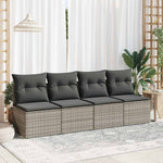 HKH 2 Pcs Conjunto Sofás Jardim Almofadões Vime Pe/acácia - Cinzento