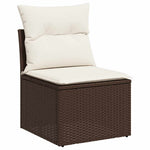 HKH 2 Pcs Conj. Sofás Jardim C/ Almofadões Vime Pe/acácia Castanho - Marrom