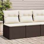 HKH 2 Pcs Conj. Sofás Jardim C/ Almofadões Vime Pe/acácia Castanho - Marrom