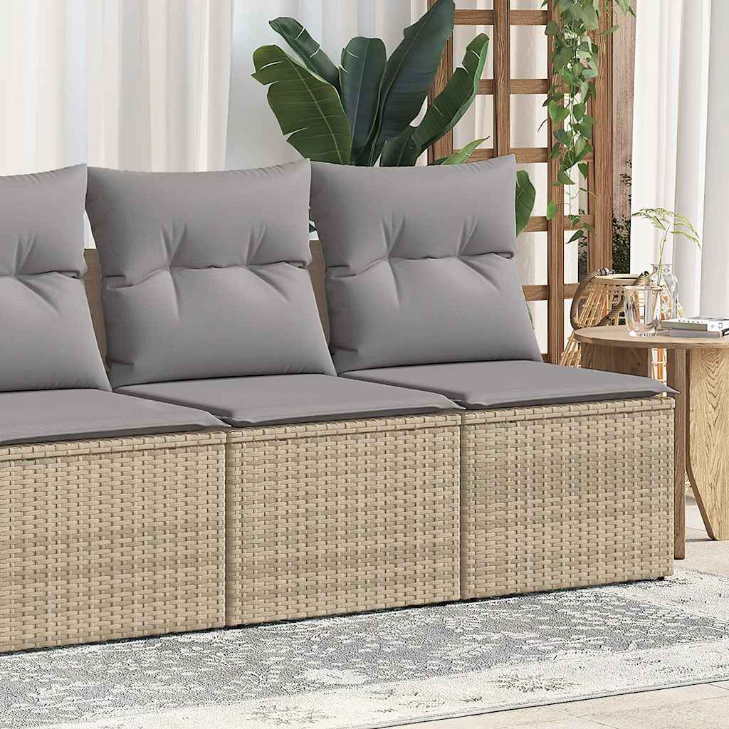 HKH 2 Piezas Conj. Sofás Para Jardín Con Cojines Ratán Pe/Acacia - Beige