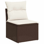 HKH 2 Pcs Conj. Sofás Jardim C/ Almofadões Vime Pe/acácia Castanho - Marrom