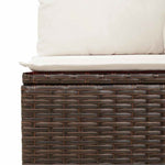 HKH 2 Pcs Conj. Sofás Jardim C/ Almofadões Vime Pe/acácia Castanho - Marrom