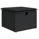 HKH 4 Pcs Conjunto de Sofás para Jardim C/ Almofadões Vime Pe - Preto