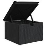 HKH 4 Pcs Conjunto de Sofás para Jardim C/ Almofadões Vime Pe - Preto