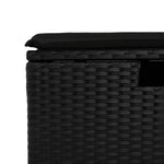 HKH 4 Pcs Conjunto de Sofás para Jardim C/ Almofadões Vime Pe - Preto