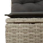 HKH 4 Pcs Conj. Sofás Jardim C/ Almofadões Vime Pe -claro - Cinzento