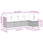 HKH 5 Pcs Conjunto Sofás P/ Jardim C/ Almofadões Vime Pe Castanho - Marrom