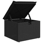 HKH 4 Pcs Conjunto de Sofás para Jardim C/ Almofadões Vime Pe - Preto