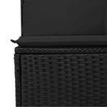HKH 4 Pcs Conjunto de Sofás para Jardim C/ Almofadões Vime Pe - Preto
