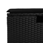 HKH 4 Pcs Conjunto de Sofás para Jardim C/ Almofadões Vime Pe - Preto
