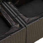 HKH 4 Pcs Conjunto de Sofás para Jardim C/ Almofadões Vime Pe - Preto