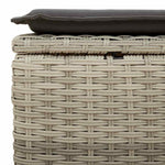 HKH 4 Pcs Conj. Sofás Jardim C/ Almofadões Vime Pe -claro - Cinzento