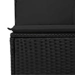 HKH 4 Pcs Conjunto de Sofás para Jardim C/ Almofadões Vime Pe - Preto