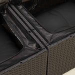 HKH 4 Pcs Conjunto de Sofás para Jardim C/ Almofadões Vime Pe - Preto