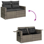 HKH 5 Pcs Conjunto de Jantar P/ Jardim Vime de Pvc e Castanho - Preto