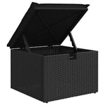 HKH 4 Pcs Conjunto de Sofás para Jardim C/ Almofadões Vime Pe - Preto