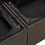 HKH 4 Pcs Conjunto de Sofás para Jardim C/ Almofadões Vime Pe - Preto