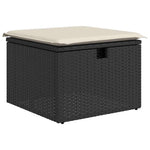 HKH 4 Pcs Conjunto de Sofás para Jardim C/ Almofadões Vime Pe - Preto