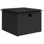HKH 4 Pcs Conjunto de Sofás para Jardim C/ Almofadões Vime Pe - Preto