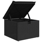 HKH 4 Pcs Conjunto de Sofás para Jardim C/ Almofadões Vime Pe - Preto