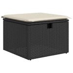 HKH 4 Pcs Conjunto de Sofás para Jardim C/ Almofadões Vime Pe - Preto